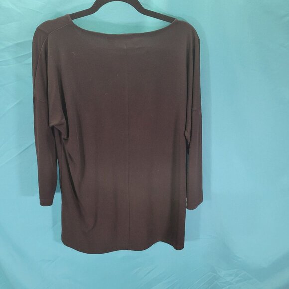 Chicos Womens Black Long Sleeve Top Size 0 - Picture 7 of 11